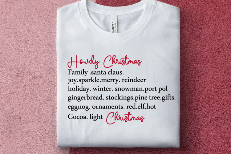 Howdy Christmas Words SVG, Merry Christmas SVG, Christmas