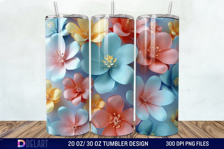 3D Floral Tumbler Wrap example image 1