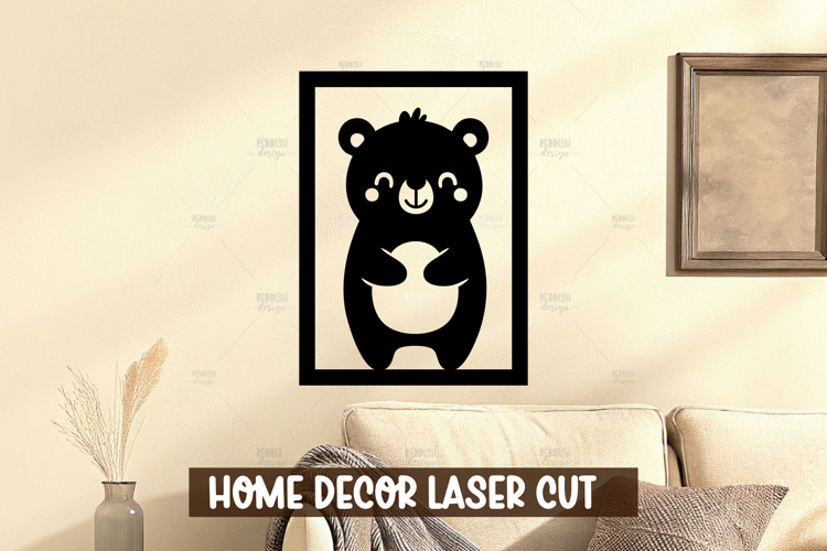 Bear baby Wall Art SVG for Nursery Room Decor Laser Cut