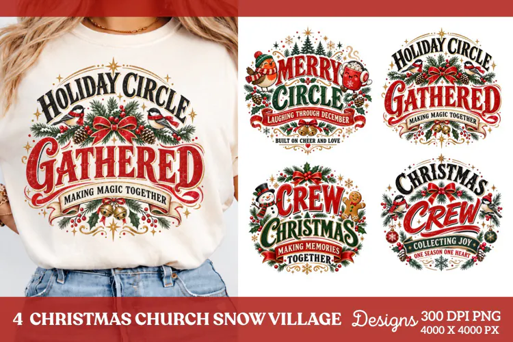 4 Gingerbread Christmas Shirt PNG Designs, 4 Cute Christmas