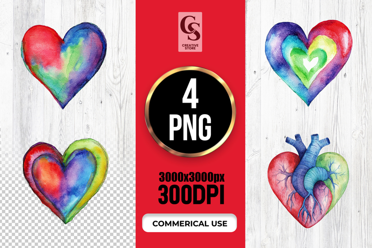 Watercolor Heart Clipart Image 7