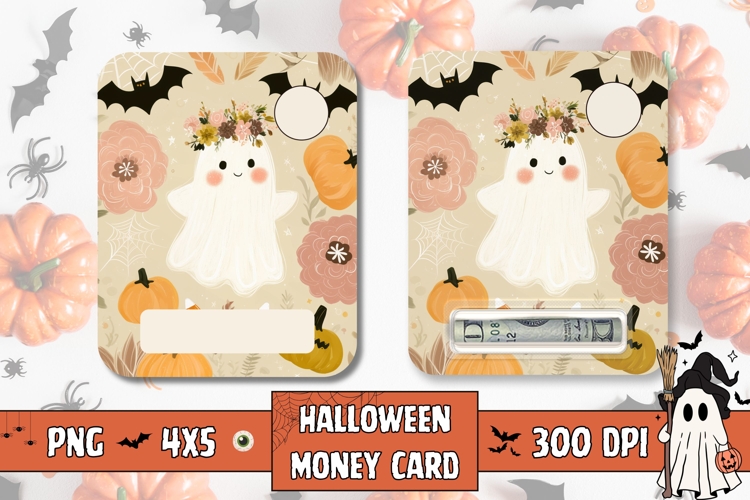 Cute Halloween Gift Card Template, Halloween Money Card