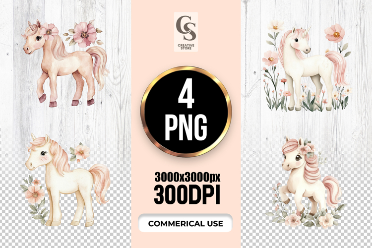 Cute Unicorn Clipart Image 8