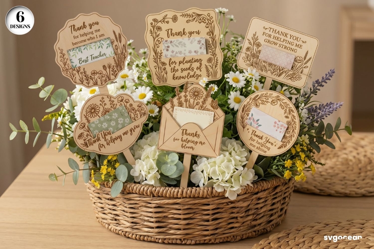 Teacher Gift Card Holder SVG Bundle | Glowforge | Laser Cut