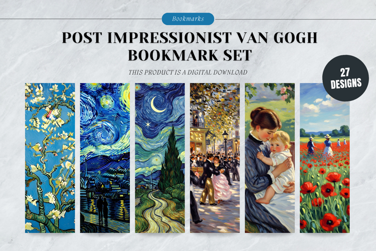 Post-Impressionist Van Gogh Bookmark Set,Iconic Fine Art example image 1