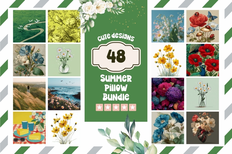 Floral Pillow Designs, Summer Bundle, Flowers Pillow Bundle