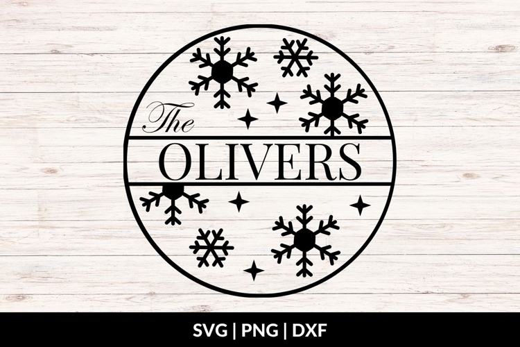 Christmas Family Name SVG - Snowflakes