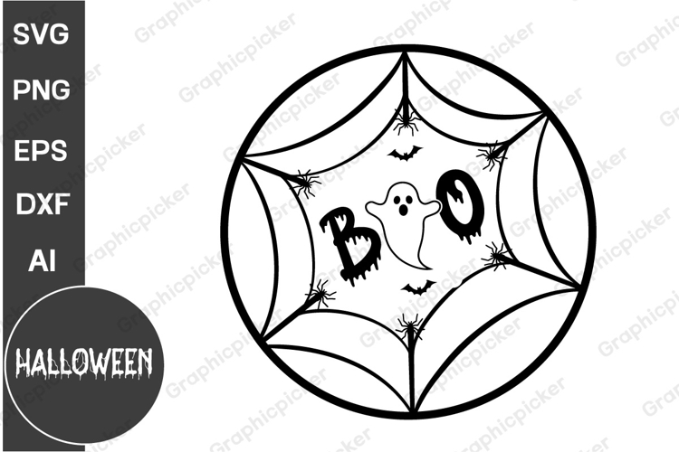 Farmhouse Halloween Round Sign SVG, Halloween SVG Design