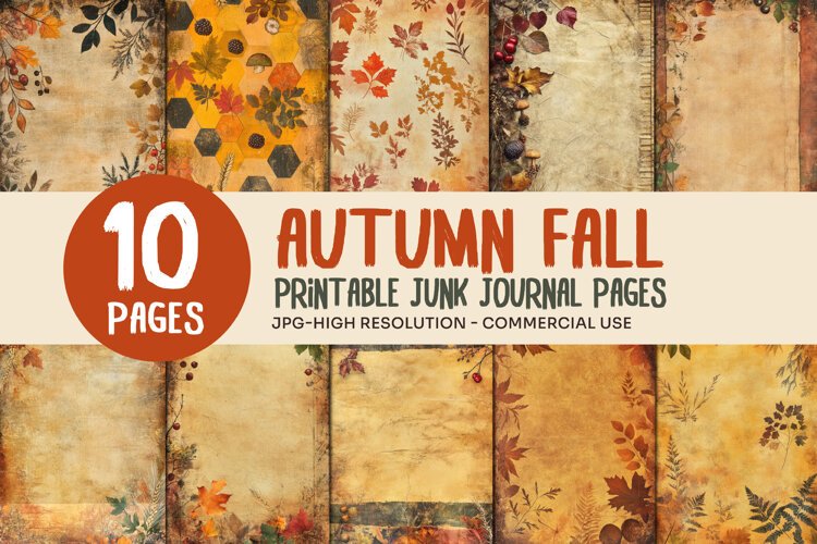 Autumn Botanical Junk Journal Pages example image 1