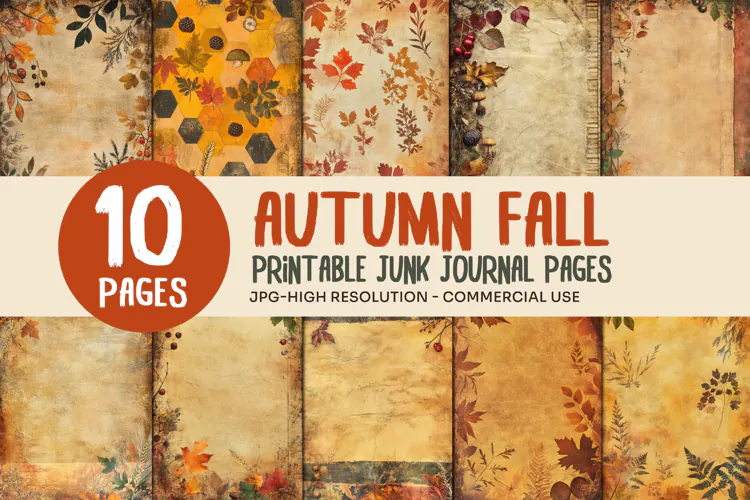 Autumn Botanical Junk Journal Pages