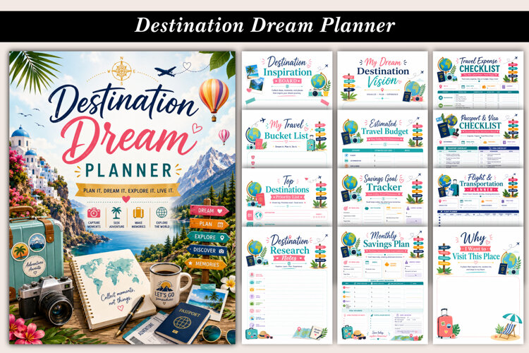 Destination Dream Planner | Printable Travel Planner example image 1