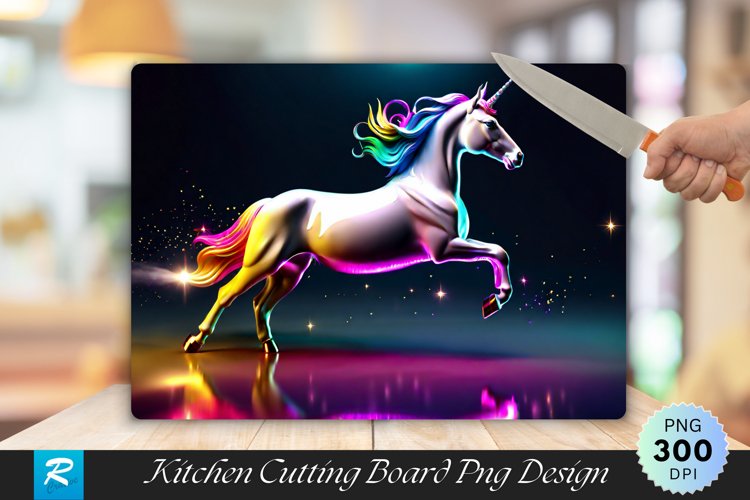 3D Unicorn Cutting Board Sublimation Design example image 1