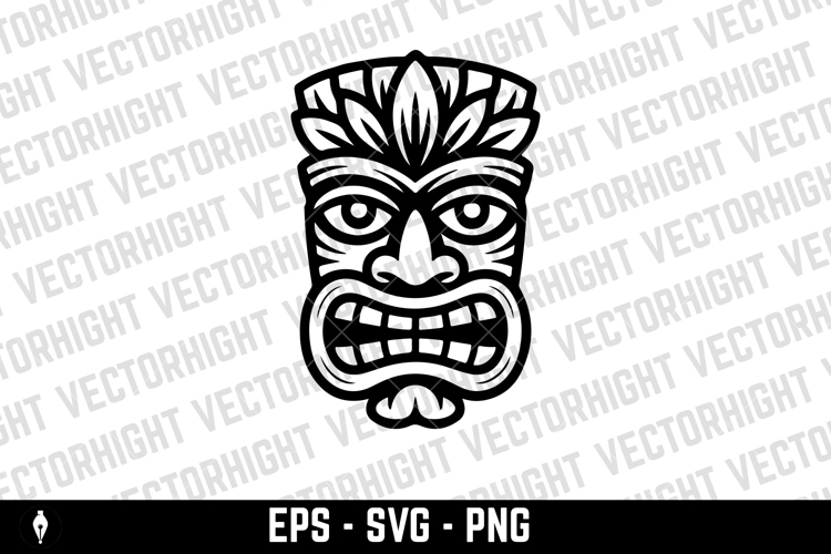Traditional polynesian tiki idol. Illustration of tribal tik