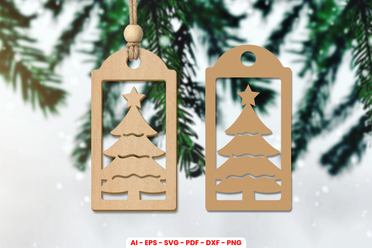 Christmas Gift Tag Laser Cut SVG