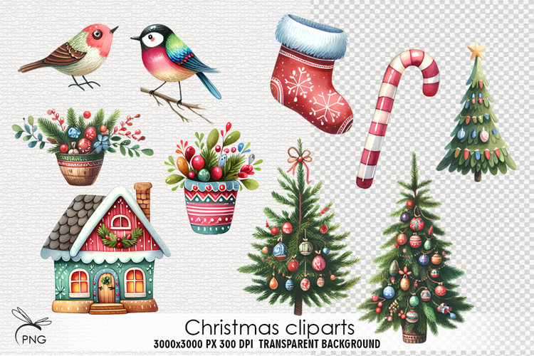 Christmas cliparts - 10 Variations