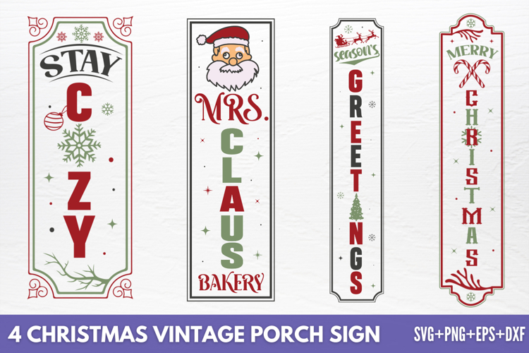 Christmas Vintage Porch Sign SVG