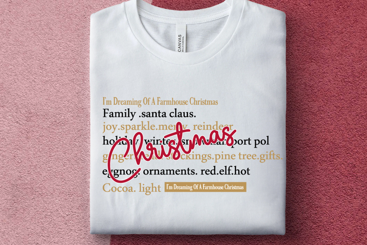 Im Dreaming Of A Farmhouse Christmas Words SVG, Merry Chris