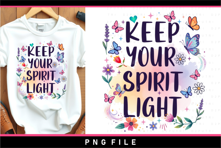 Keep your spirit light, Inspirational sublimation designs