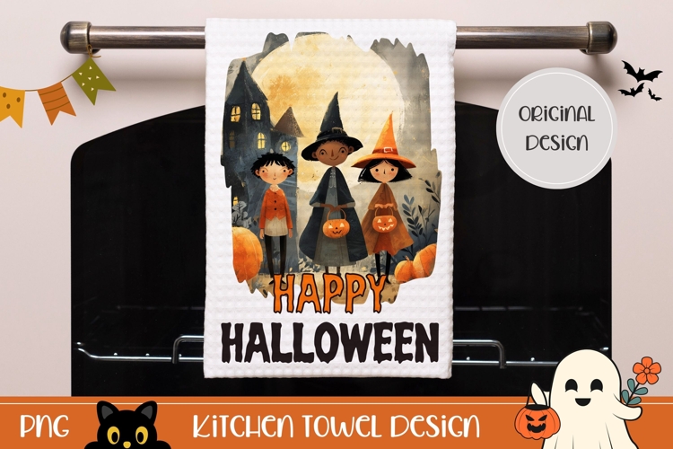 Happy Halloween Towel, Kids Halloween Sublimation