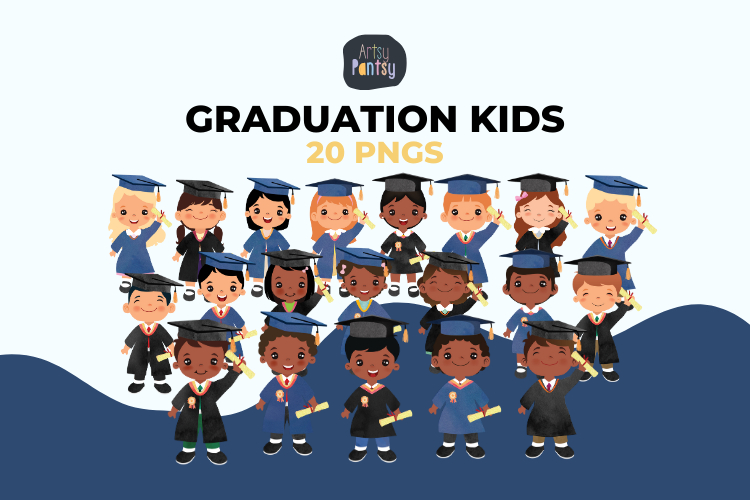 Graduation Kids Clipart Bundle