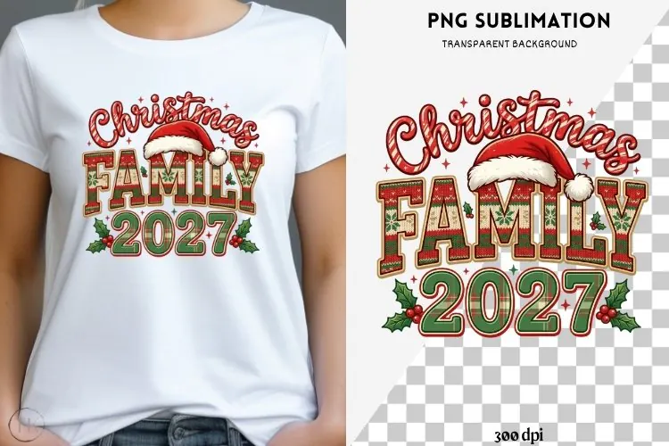 Family Christmas png design for T-shirts