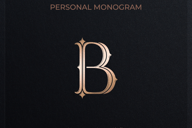 B Monogram Logo, Elegant Initial Monogram