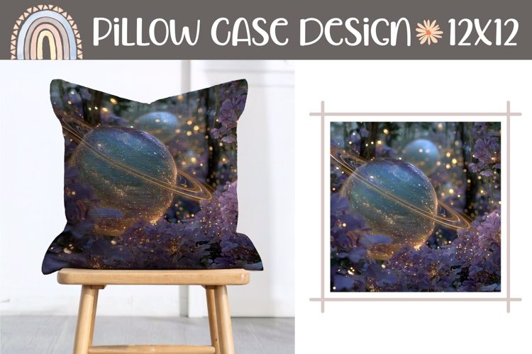 Cosmic Pillow Case Design, Glitter Pillow Sublimation