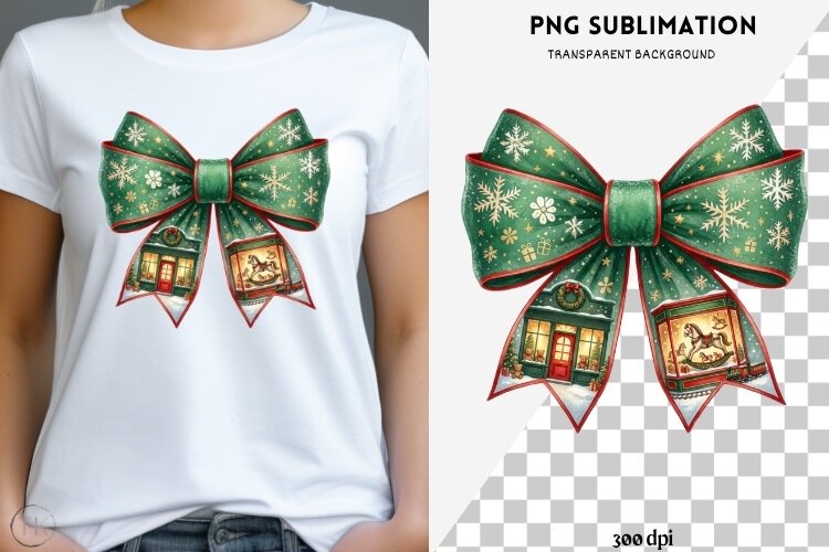 Christmas winter bow png design for T-shirts example image 1