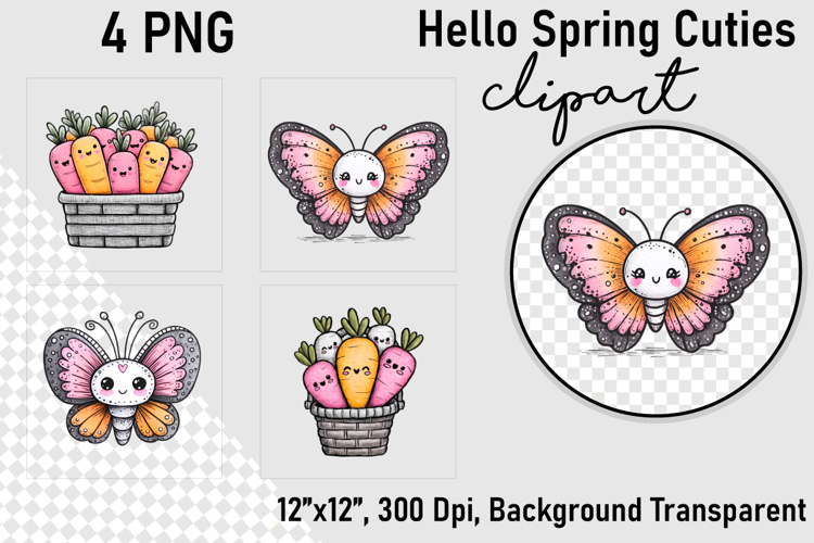 Hello spring cuties clipart