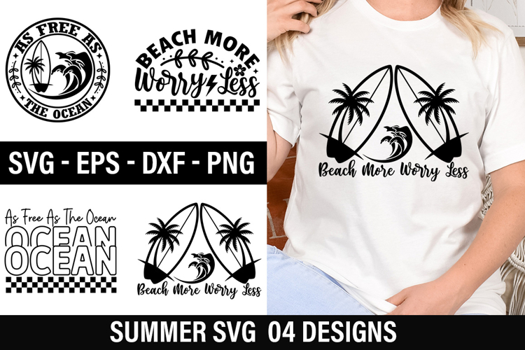 Summer SVG Design - Beach More Worry Less