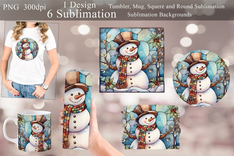 Christmas Sublimation Collection. Snowman Winter Sublimation