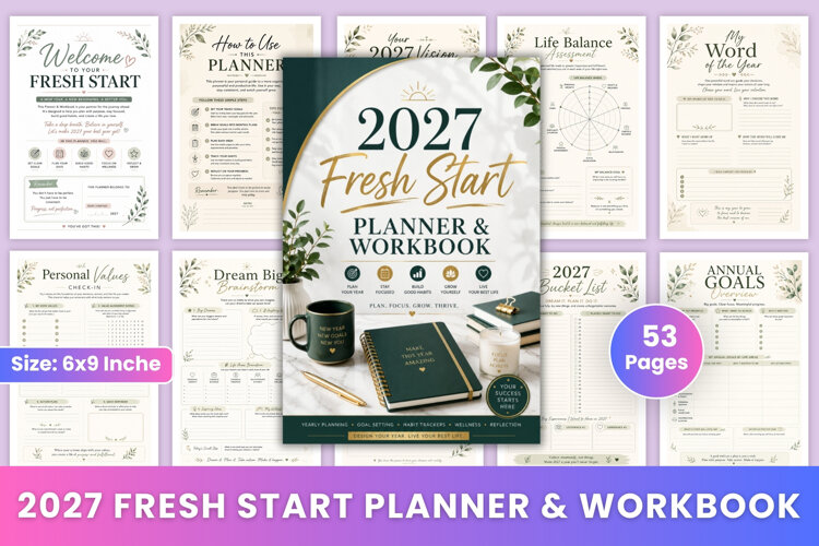 2027 Fresh Start Planner & Workbook example image 1