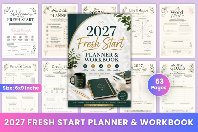 2027 Fresh Start Planner & Workbook