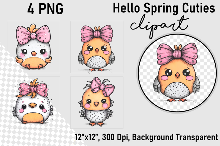 Hello spring cuties clipart
