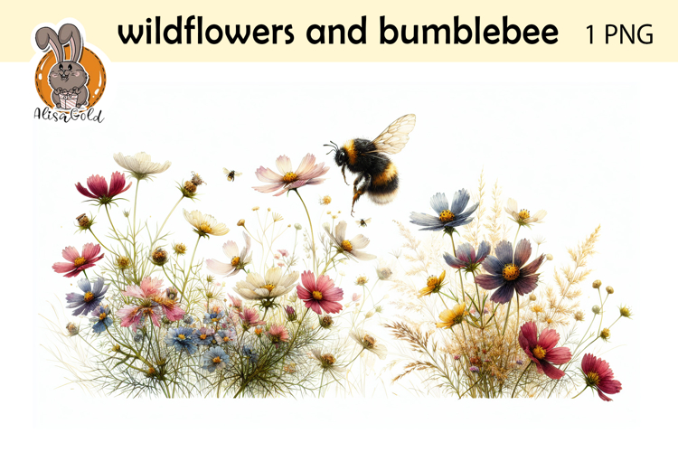 wildflowers, bumblebee