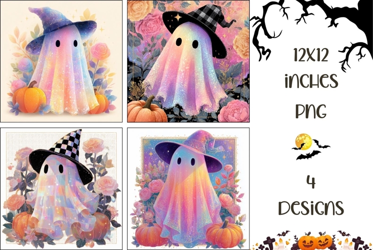 Halloween Glitter Ghost Backgrounds, Ghost Digital Papers