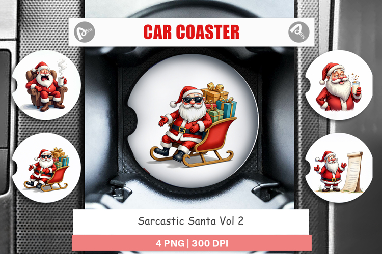 Sarcastic Santa Car Coaster