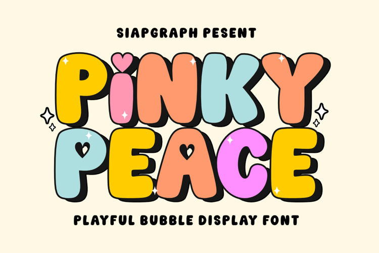 Pinky Peace - Playful Bubble Font