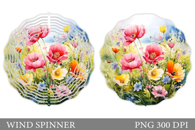 Wildflowers Wind Spinner Design. Floral Wind Spinner example image 1