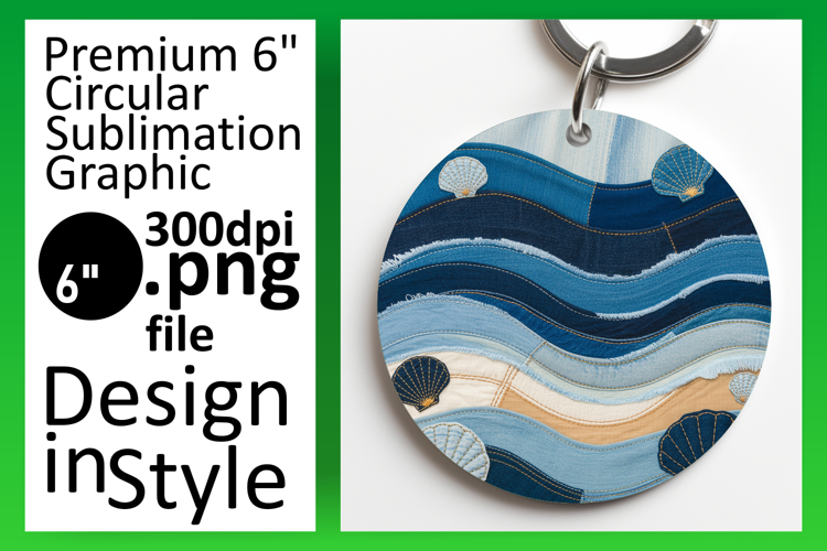 Bright Circle Design Coaster Artwork , Summer Beach