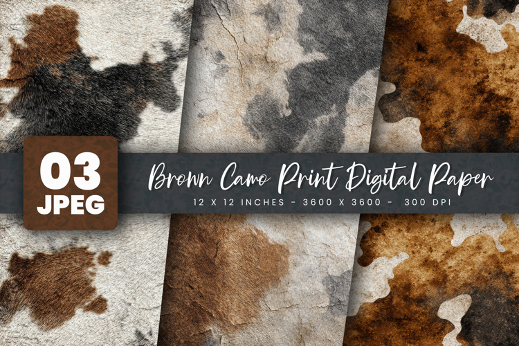 Brown Camo Print Digital Paper