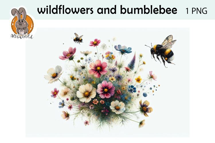 wildflowers, bumblebee