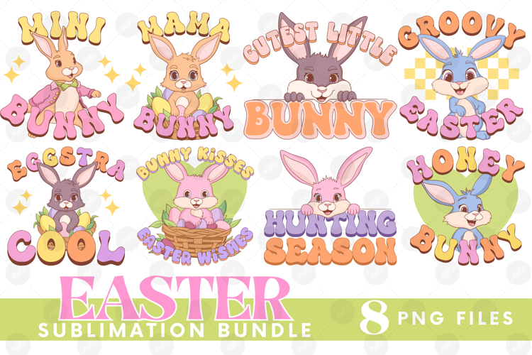 Easter Sublimation DTF Bundle Bunny Chick Farm Hip Hop Joy