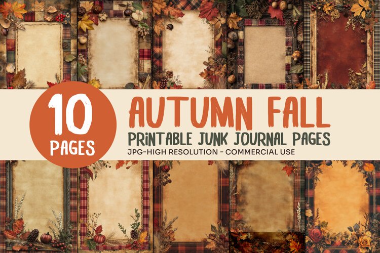 Autumn Fall Junk Journal Pages example image 1