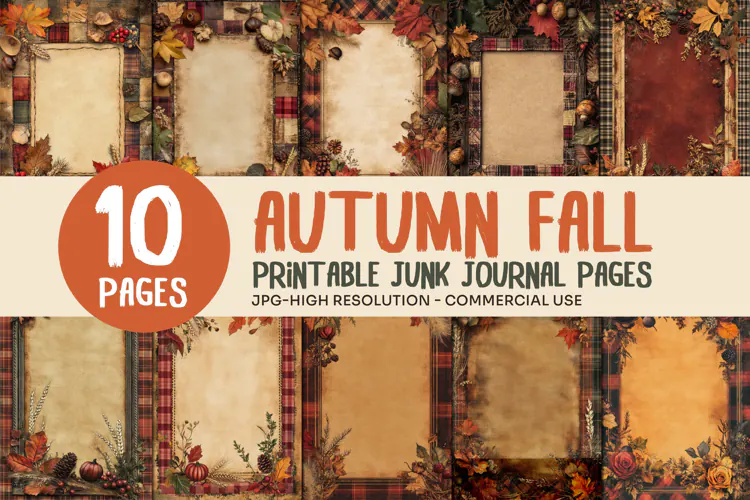 Autumn Fall Junk Journal Pages