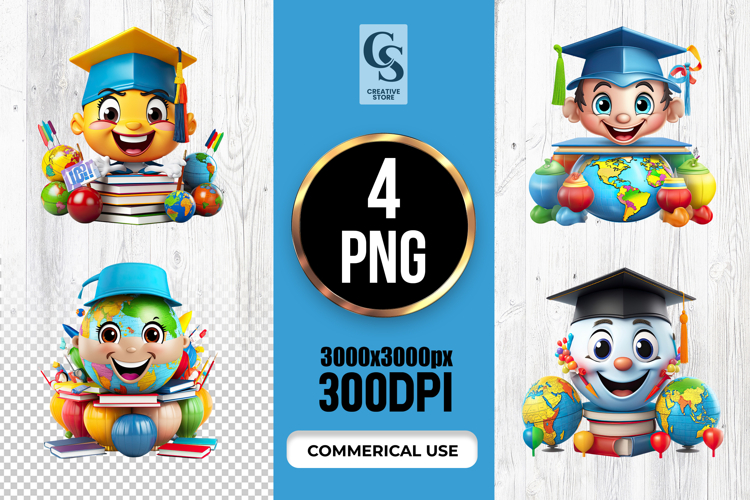Cute Graduation Kids PNG
