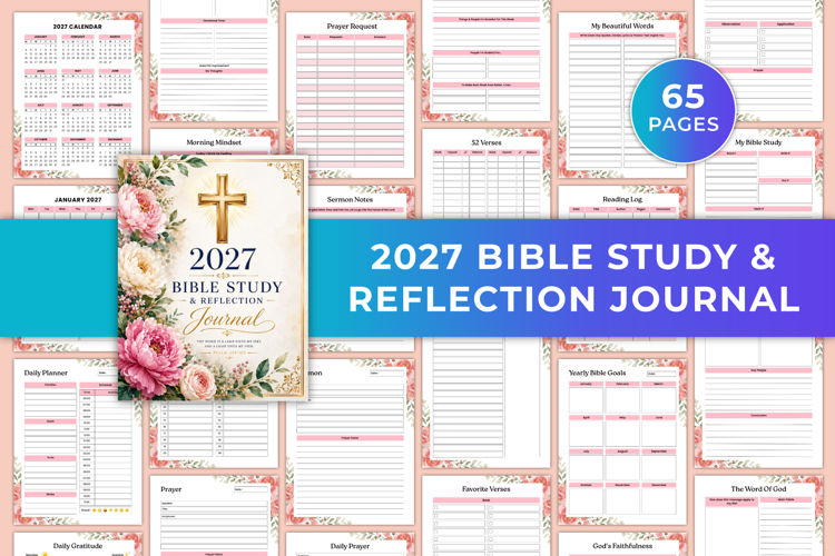 2027 Bible Study & Reflection Journal | Faith, Devotional