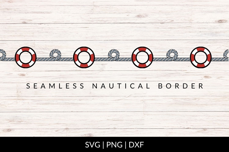 Seamless Nautical Life Ring Border SVG