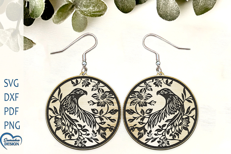 Patriotic Earrings Laser Cut. American Eagle SVG.