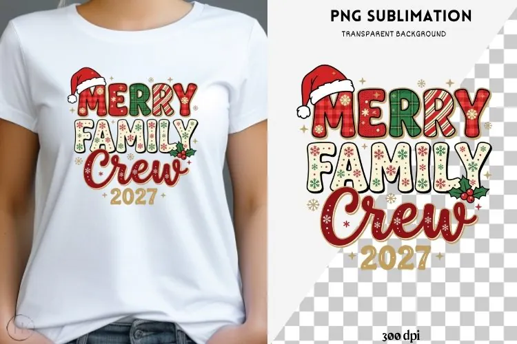 Family Christmas png design for T-shirts